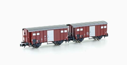 Hobbytrain N 2tlg. Set ged. Güterwagen K3 SBB braun Ep.III 