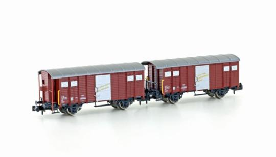 Hobbytrain N 2tlg. Set ged. Güterwagen K3 SBB braun Ep.IV 
