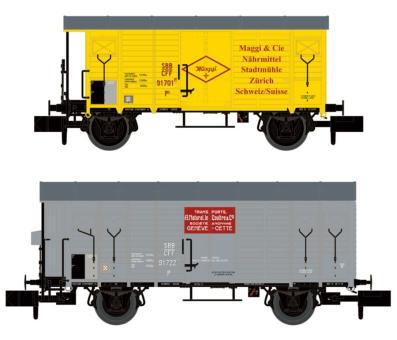 Hobbytrain 2er Set gedeckte Güterwagen K2 + K3 SBB, EP.II 