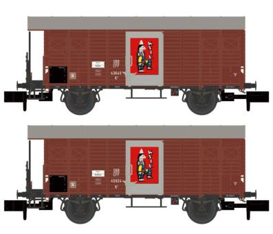 Hobbytrain 2er Set gedeckte Güterwagen K3 SBB/Zirkus Knie, Ep.III 