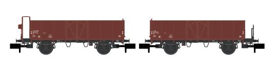 Hobbytrain N 2er Set offene Güterwagen L6 SBB, Ep.IV, Stahl- 