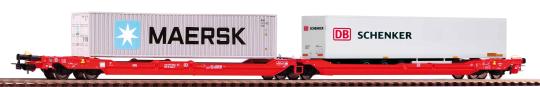 PIKO T3000e DB AG  VI, beladen mit 1x Container 40`Maersk und 1x Trailer PNO 246 