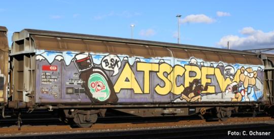 Hobbytrain Schiebewandwagen Hbbillns SBB, Ep.VI, Graffiti-Se 