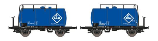 Hobbytrain N 2er Set Leichtbau-Kesselwagen DB/Aral, Ep.IV 24833 