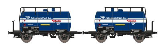 Hobbytrain N 2er Set Leichtbau-Kesselwagen PKP/Petrochemia, 