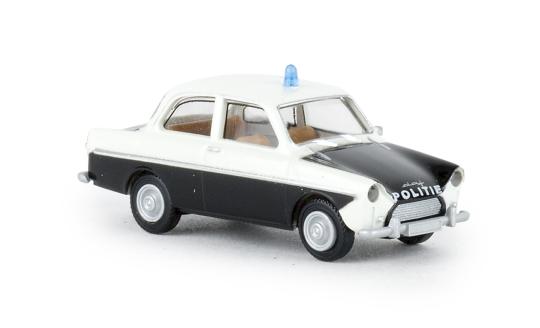 Brekina PKW DAF 600 weiss, schwarz,  Politie (NL) 