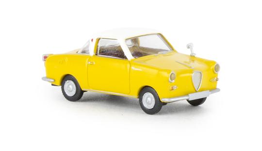 Brekina PKW Goggomobil Coupe gelb, weiss 27853 