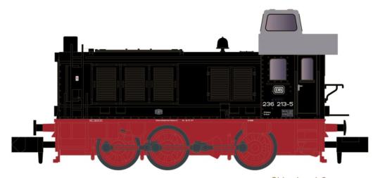 Hobbytrain Diesellok BR 236 DB, Ep.IV, mit Dachkanzel 