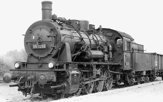 Rivarossi DR, Dampflokomotive mit Schlepptender 55 7254, in 