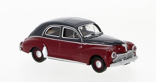 Brekina PKW Peugeot 203 weinrot/grau 