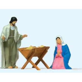 Preiser Maria und Josef mit Krippe 29091 