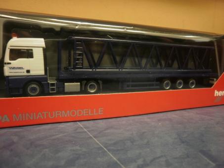 Herpa LKW MAN TG-X XLX Flachbett-SZ Derrick Gittermast Wasel 