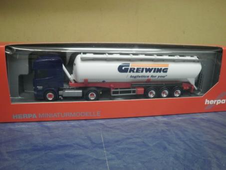 Herpa LKW Scania R Topl/Aerop. Kippsilo-SZ Greiwing 