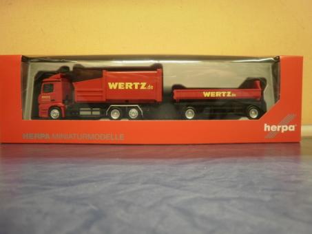 Herpa LKW MB Antos S Pressmüllcont-Hz Wertz Aachen 307437 