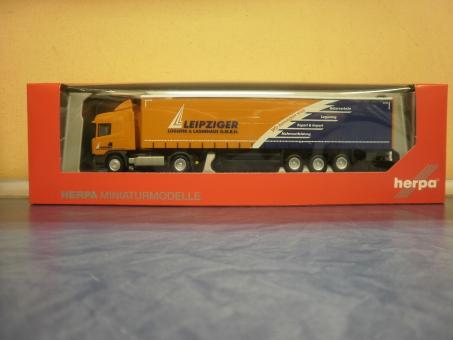 Herpa LKW Scania R Highl/Aerop. Ga-KSZ Leipziger Logistik 