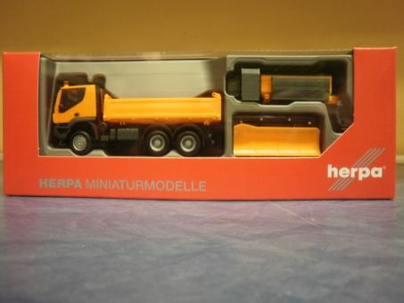 Herpa LKW Iveco Trakker 6x6 Winterdienst-LKW orange 310727 