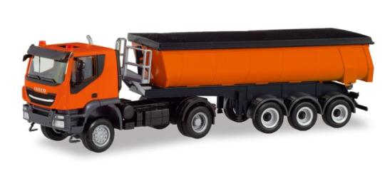 Herpa LKW Iveco Trakker 4x4 Thermomulden-SZ kommunalorange 