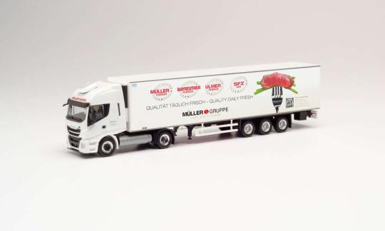 Herpa LKW Iveco Stralis NP Kühl-KSZ Müller Fleisch 312257 