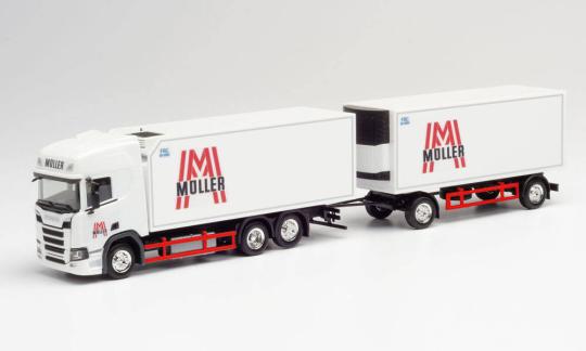 Herpa LKW Scania CR 20 HD Aerop. Kühl-KHz Müller 