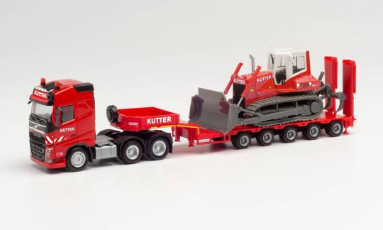 Herpa LKW Volvo FH Gl. Tieflade-SZ Kutter+Liebherr Planierra 