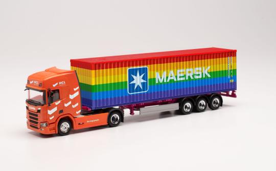 Herpa LKW Scania CR 20 HD Aerop. Cont-SZ HXL/Maersk 314695 