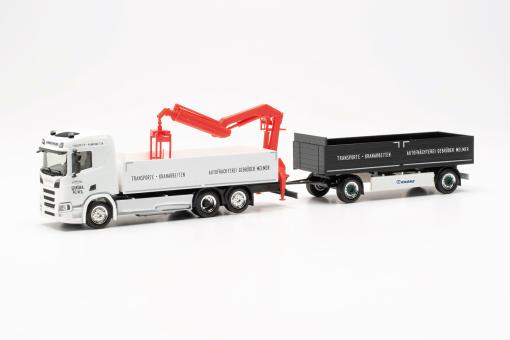 Herpa LKW Scania CR 20 HD PrHz mit Ladekran Gebrüder Melmer 