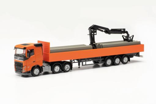 Herpa LKW Volvo FH4 FD Baustoff-Pr-SZ deltabloc orange 