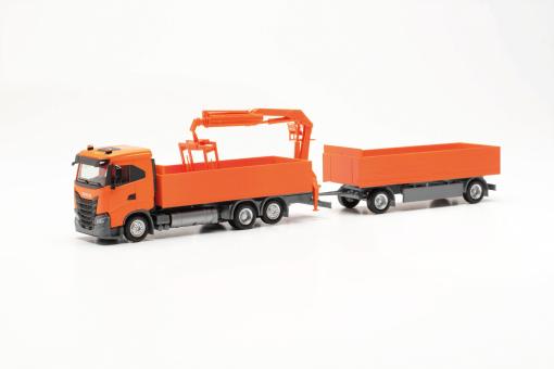 Herpa LKW Iveco S-Way Baustoff-HZ orange 316217 