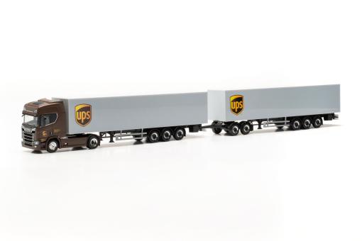 Herpa LKW Scania CS 20 HD Aerop. KSZ UPS m.2 Auflieger 317009 