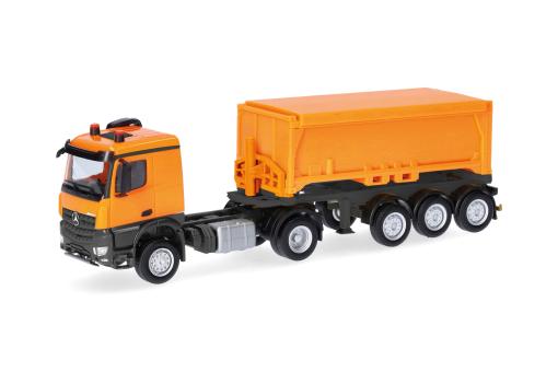 Herpa MB Arocs Classic Abraumcontainer-Sz kommunalorange 318549 