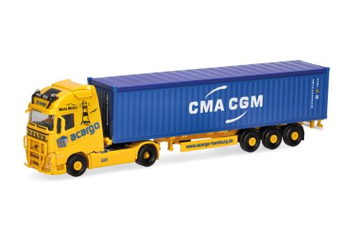 Herpa LKW Volvo FH4 Glob/Aerop. XL Cont-SZ acargo CMA CGM 318822 