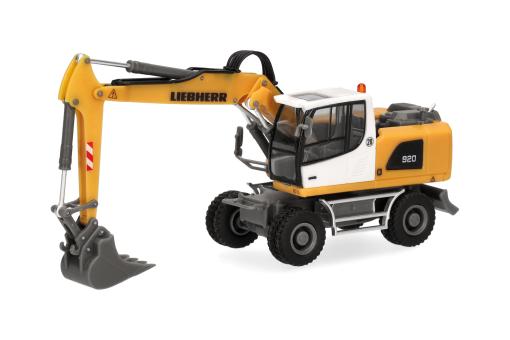 Herpa Liebherr Mobilbagger A 920 mit 3 Anbaugeräten 319997 