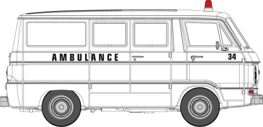 Brekina Dodge A 100 Bus Ambulance,TD 