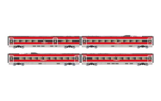 Arnold 4-tlg. Set Zwischenwagen Frecciarossa ETR 1000, Le plaisir d\'un voyage no 