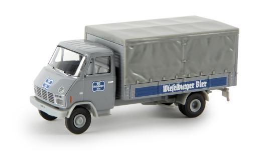 Brekina Steyr 590 mit Getränkeaufbau Wieselburger Bier 