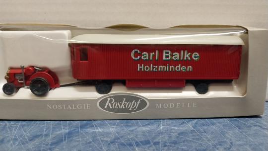 Rosskopf Hanomag Schlepper mit Möbelanhänger Carl Balke Holz 
