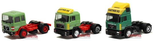 Herpa LKW MAN F2000 Evo / MAN F90 / MAN F8 SZM Gartner 