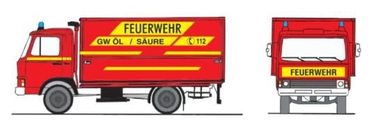 Loewe Magirus Deutz \"Zeta\"  90 M 5 - GW ÖL, mit Signalstreifen / HO 4025 