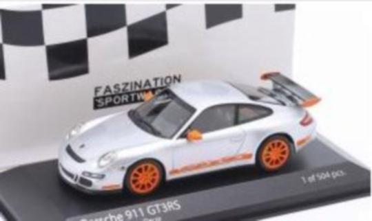 Minichamps 1:43 Porsche 911 (997.1) GT3 RS 2006 - silver/oraange 