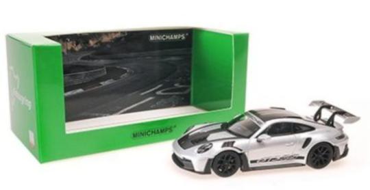 Minichamps 1:43 PORSCHE 911 (992) GT3RS – 2022 – SILVER W/ WP Black Wheels 