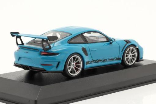 Minichamps 1:43 Porsche 991 II GT3 RS 2018 - miami blue / silver wheels 