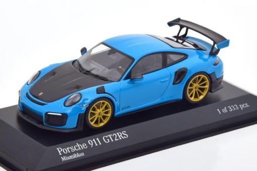 Minichamps 1:43 Porsche 911 (991 II) GT2 RS 2018 Miami golden rims 