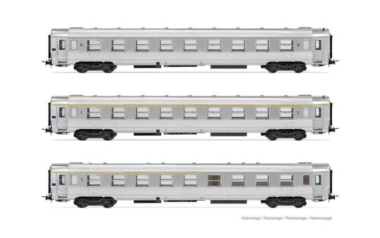 Jouef 3 teiliges Wagenset Inox, A9 + B10 + A5s, SNCF, Ep. III 4146_HJ 