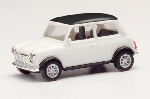Herpa PKW Mini Cooper Klassik, weiß / Dach schwarz 