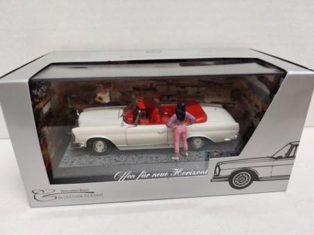 Faller 1:43 MB O 220 SE Cabriolet weiß Memory Car Offen für 