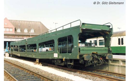 Arnold 2er Set Autotransportwagen DDm, grün, DR, Ep. IV 