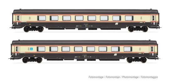 Rivarossi 2-tlg. Set Gran Confort 1985 Großraumwagen,FS Bandiera-Lackierung, Ep. 