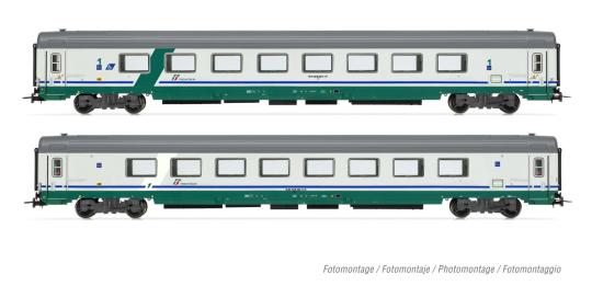 Rivarossi 2-tlg. Set Gran Confort 1985 Großraumwagen,FS XMPR-Lackierung, Ep. V-V 