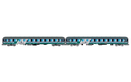 Rivarossi 2-tlg. Set Liegewagen UIC-X '68, FS XMPR-Farbgebun 