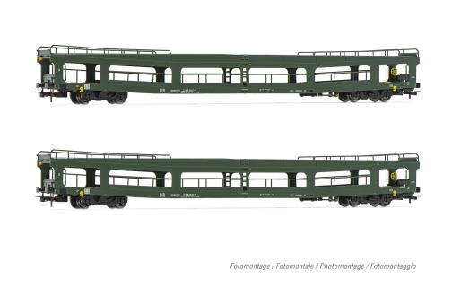 Rivarossi 2-tlg. Autotransportwg. DDm 916 grün,Dt.Reichsbahn 